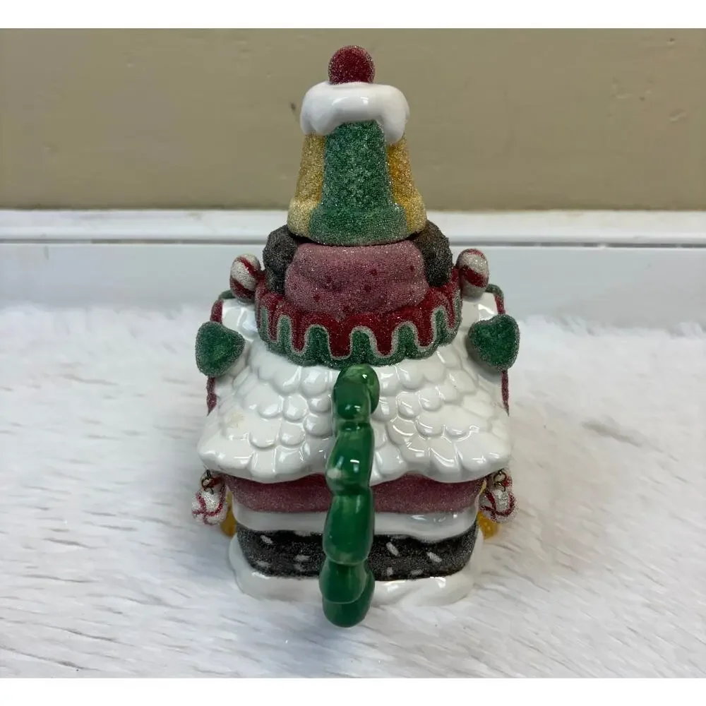 NWT Department 56 Gingerbread House Frosted Teapot 2002 Christmas Decor